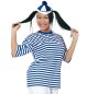 Preview: Kurzarm "Ringel-Shirt" blau/weiß, Fasching, Karneval, Mottoparty
