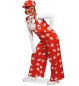 Preview: Latzhose "Köln rot" 1-tlg. Latzhose mit Köln Muster rot-weiß Clownhose für Erwachsene
