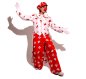 Preview: Latzhose "Köln rot" 1-tlg. Latzhose mit Köln Muster rot-weiß Clownhose für Erwachsene