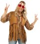 Preview: Hippie Weste in braun für Erwachsene mit Fransen 60er/70er Jahre Verkleidung Flower-Power Unisex
