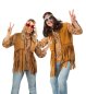 Preview: Hippie Weste in braun für Erwachsene mit Fransen 60er/70er Jahre Verkleidung Flower-Power Unisex