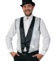 Preview: Weste Chic Silber, ärmellose Paillettenweste für Männer