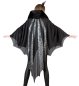 Preview: Umhang Fledermaus Grau Schwarz Cape Bat Umhang mit Stehkragen Verkleidung für viele Gelegenheiten