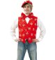 Preview: Herrenkostüm "Weste Dom-Clown" 1-tlg. ärmellos in rot mit kleinen Dom-Clown-Motiven
