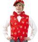 Preview: Herrenkostüm "Weste Dom-Clown" 1-tlg. ärmellos in rot mit kleinen Dom-Clown-Motiven