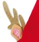 Preview: Nikolaus Mütze mit Geweih Plüsch Weihnachten Accessoire Weihnachtsmann