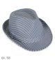 Preview: Hut Trilby Nadelstreifen, sortierte Farben, Gr. 58 cm, Mottoparty, Partyhut, Karneval, Trilby Hut, Fashion Hut, Discohut