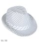 Preview: Hut Trilby Nadelstreifen, sortierte Farben, Gr. 58 cm, Mottoparty, Partyhut, Karneval, Trilby Hut, Fashion Hut, Discohut