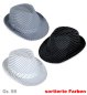 Preview: Hut Trilby Nadelstreifen, sortierte Farben, Gr. 58 cm, Mottoparty, Partyhut, Karneval, Trilby Hut, Fashion Hut, Discohut