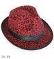 Preview: Hut Trilby Leo-Design, sortierte Farben, Gr. 58 cm, Samtoptik, Mottoparty, Partyhut, Karneval, Trilby Hut, Fashion Hut, Discohut