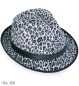 Preview: Hut Trilby Leo-Design, sortierte Farben, Gr. 58 cm, Samtoptik, Mottoparty, Partyhut, Karneval, Trilby Hut, Fashion Hut, Discohut
