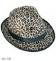 Preview: Hut Trilby Leo-Design, sortierte Farben, Gr. 58 cm, Samtoptik, Mottoparty, Partyhut, Karneval, Trilby Hut, Fashion Hut, Discohut