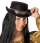 Preview: Damenzylinder in schwarz mit buntem Pailettenband Showhut Revue Silvester Accessoire