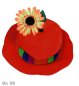 Preview: Hut mit Blume, sortierte Farben, Gr. 58 cm, Karneval, Mottoparty, Accessoire, Fasching