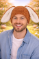 Preview: Plüsch-Mütze Hase für Erwachsene mit Hasenohren Häschen Osterhase