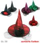 Mobile Preview: Hexenhut Fortuna, Rose, Tüll, Spinnennetz, Hexe, Halloween, in 6 Farben erhältlich, Karneval, Zauberer, Größe 58 cm