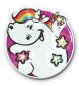 Preview: LED Blinkie-Anstecker Pin Pummeleinhorn Pummel & Friends süßes Motiv Regenbogen niedlich blinkend