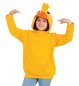 Preview: Enten Kostüm für Kinder Hoodie Kapuzenpullover Tierkapuze Schnabel Augen Kopfgefieder und Entenschwanz