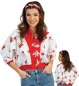 Preview: Damen Kostüm Jacke Rot-Weiß mit Clown & Köln-Wappen Design – Stylischer Blouson im kölschenen Stil, bequemer Schnitt mit Reißverschluss