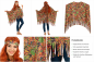 Preview: Hippie Poncho Kostüm Damen 1-tlg. – Flower Power Cape mit Fransen & Stirnband – 70er Jahre Verkleidung Karneval Fasching Motto-Party