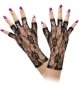Preview: Spitzenhandschuhe mit Halben Fingern in Schwarz Halloween Karneval Accessoire
