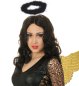 Preview: Haarreif Heiligenschein in 2 Verschiedenen Farben mit Federn Halloween Karneval Accessoire (Schwarz)