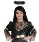 Preview: Haarreif Heiligenschein in 2 Verschiedenen Farben mit Federn Halloween Karneval Accessoire (Schwarz)