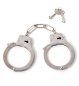 Preview: Metall-Handschellen in Silber mit Schlüssel Polizei Häftling Sheriff Karneval Accessoire