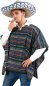 Preview: Kostüm Set Poncho und Sombrero 2-tlg. Hut Mexikaner und Poncho El Taco bunt gestreift in Einheitsgröße