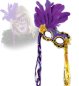 Preview: Federdomino, sortierte Farben, Pailletten, Maske, Karneval, Mottoparty, Accessoire