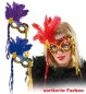 Preview: Federdomino, sortierte Farben, Pailletten, Maske, Karneval, Mottoparty, Accessoire