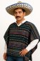 Preview: Kostüm Set Poncho und Sombrero 2-tlg. Hut Mexikaner und Poncho El Taco bunt gestreift in Einheitsgröße