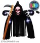 Preview: Horror Tor, XXL Aufblasbarer Sensenmann mit LED | 270x240x95 cm | Halloween Deko mit Sense & Beleuchtung | Für Innen und Außen geeignet