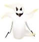 Preview: Aufblasbarer Halloween Geist mit LED – 90 cm | Leuchtende Dekofigur für Innen & Außen | Weiß mit Gruselgesicht