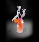 Preview: Halloweenfigur Geist mit LED & Kürbis | 245 x 102 x 65 cm | wetterfest & selbstaufbauend, Leuchtende Dekofigur mit Gebläse für Garten & Eingang