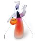 Preview: Halloweenfigur Geist mit LED & Kürbis | 245 x 102 x 65 cm | wetterfest & selbstaufbauend, Leuchtende Dekofigur mit Gebläse für Garten & Eingang