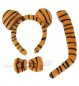 Preview: Tigerset Plüsch  3 Teile Schwanz, Schleife, Haarreif mit Ohren Kostüm Accessoire