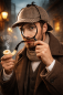 Preview: Sherlock Holmes Detektiv Set 3-teilig – Kostüm Zubehör für Erwachsene mit Mütze, Pfeife & Lupe – ideal für Karneval & Mottoparty