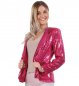 Preview: Jackett Blazer pink Pailletten Stoff