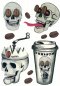 Preview: Hautaufkleber Black Coffee Totenkopf Tattoos Grusel Horror 3 Bögen