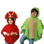 Preview: Kinder Dinosaurier Kostüme – Weicher Poncho mit Kapuze, Triceratops oder Drache – Perfekt für kreatives Spielen Überwurf Dino