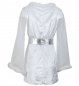 Preview: Damenkostüm "Engel" 2-tlg. Kleid mit Gürtel weiß-silber