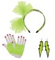 Preview: 80er-Jahre-Kostüm-Zubehör-Set 6 tlg. Neon Rock Handschuhe, Ohrringe Haarreif Schleife Retro Style Bad Taste Accessoire