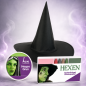 Preview: Hexenhut mit Schminkset – Halloween Kostümzubehör in Theaterqualität – Wahl zwischen Hexengrün oder Schminkset für Hexen