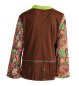 Preview: Hippie Kostüm Erwachsene Damen oder Herren – 70er Jahre Outfit mit Buntem Blumenmuster & Brauner Fransenweste – Flower Power Verkleidung