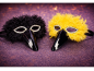 Preview: Federdomino, Vogelmaske, sortierte Farben, Maske, Karneval, Mottoparty, Accessoire