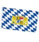 Preview: Bayern Fahne in Blau-Weiß mit Bayern-Wappen im Format 90 × 150 cm