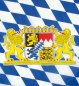 Preview: Detailansicht des Bayern-Wappens auf der blau-weißen Fahne