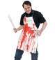 Preview: Weiße Schlachter Schürze mit roten Blutflecken für Halloween und Karneval