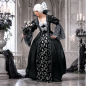 Preview: Damenkostüm Dark Princess in Schwarz und Silber vor einer hellen Gothic-Kulisse